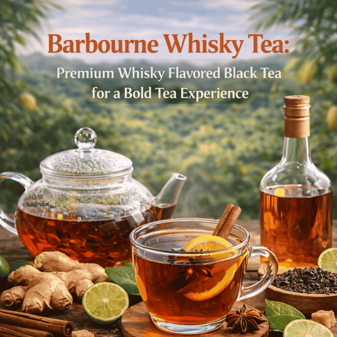 Barbourne Whisky Tea with premium loose leaf black tea and whisky inspired flavor